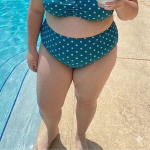 BloomChic Turquoise Polka Dot Bikini Bottom Sz 22-24